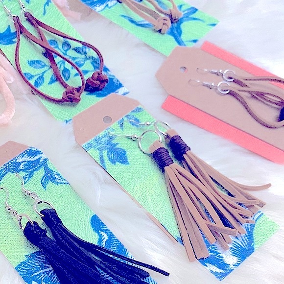 🆕»-»bOheMiAN MoDeRn LeAtHeR fRiNGe EaRrInGS« HaNdCrAfTeD »ClAsSiC bOhO sTyLe« - Picture 2 of 15